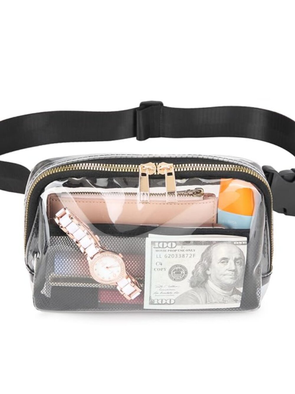 Clear Fanny Pack Stadium Approved Adjustable Strap Waterproof Bum Bag for